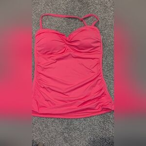 NWT, And Cole, Pink,Twist Front,Bandeau,Removable Straps, Swim Tankini - Size 10